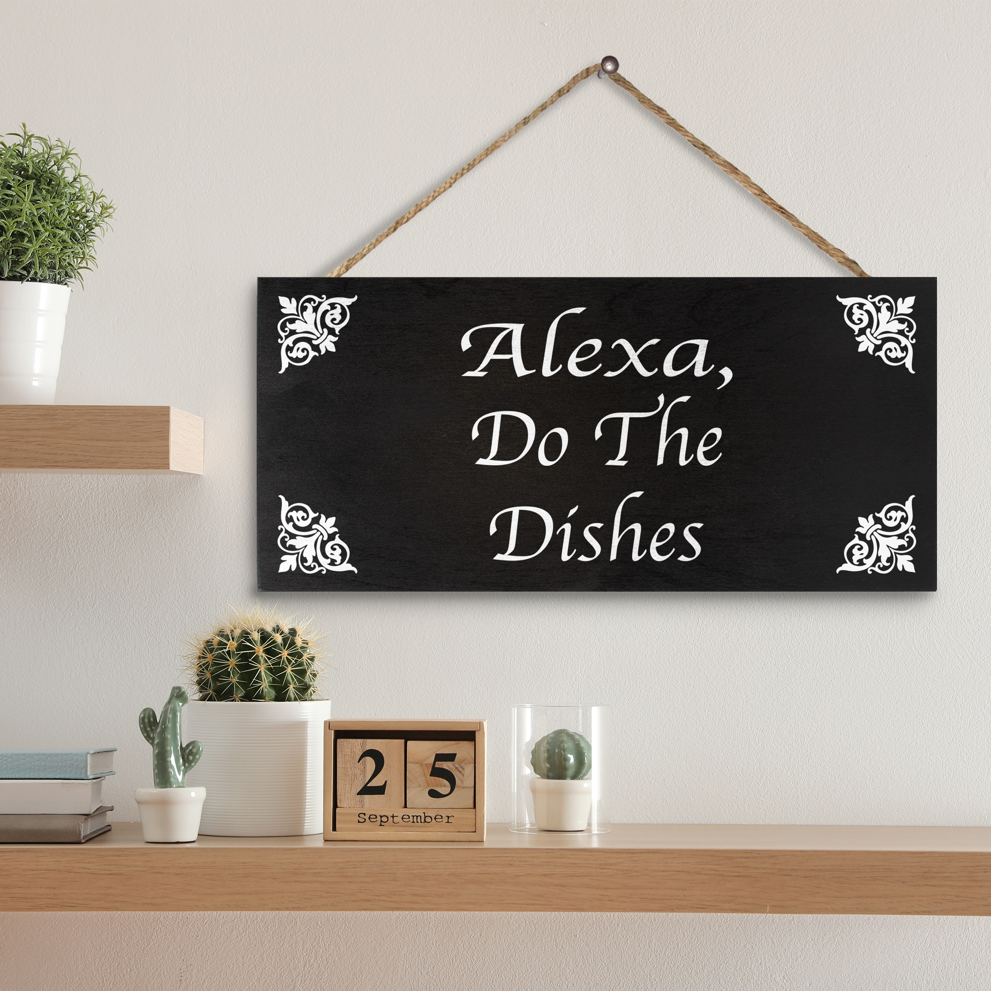 JennyGems Funny Kitchen Signs, Modern Farmhouse Kitchen Decorations, Alexa  Do the Dishes Hanging Wood Sign, Kitchen Decor, Funny Kitchen Plaque, Fun  Humorous Novelty Kitchen Wall Art 